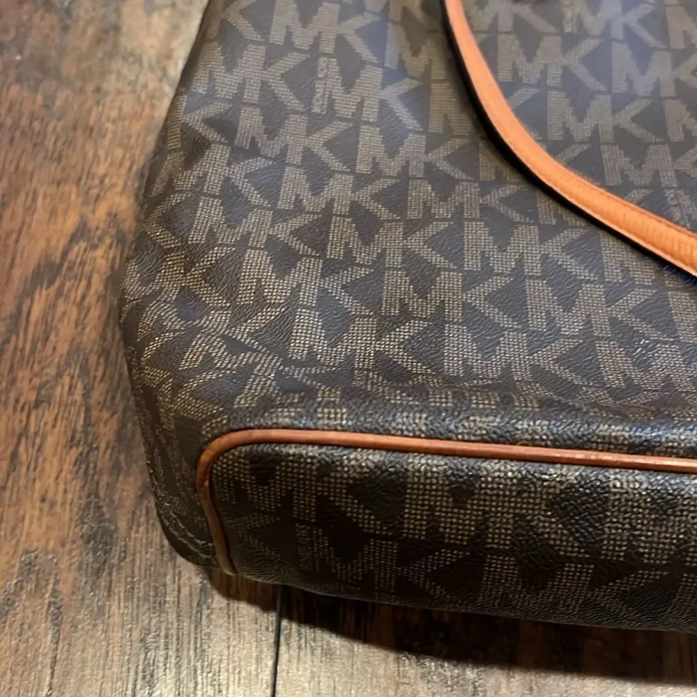 Michael Kors Signature Brown Tote Bag Shoulder Bag big in GUC